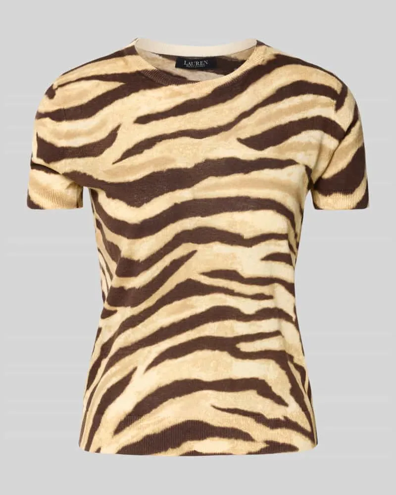 Ralph Lauren Regular Fit Strickshirt aus Leinen-Baumwoll-Mix Modell 'EYELAH Hellbraun