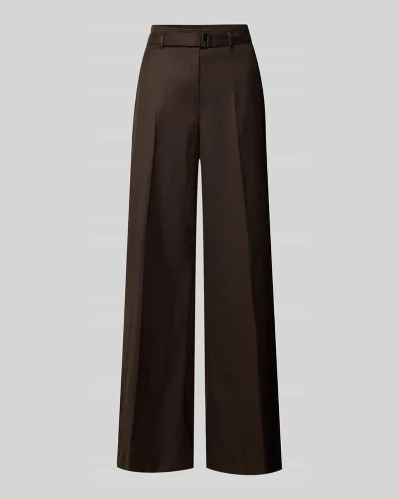 RAFFAELLO ROSSI  Straight Fit Bundfaltenhose mit Gürtel Dunkelbraun