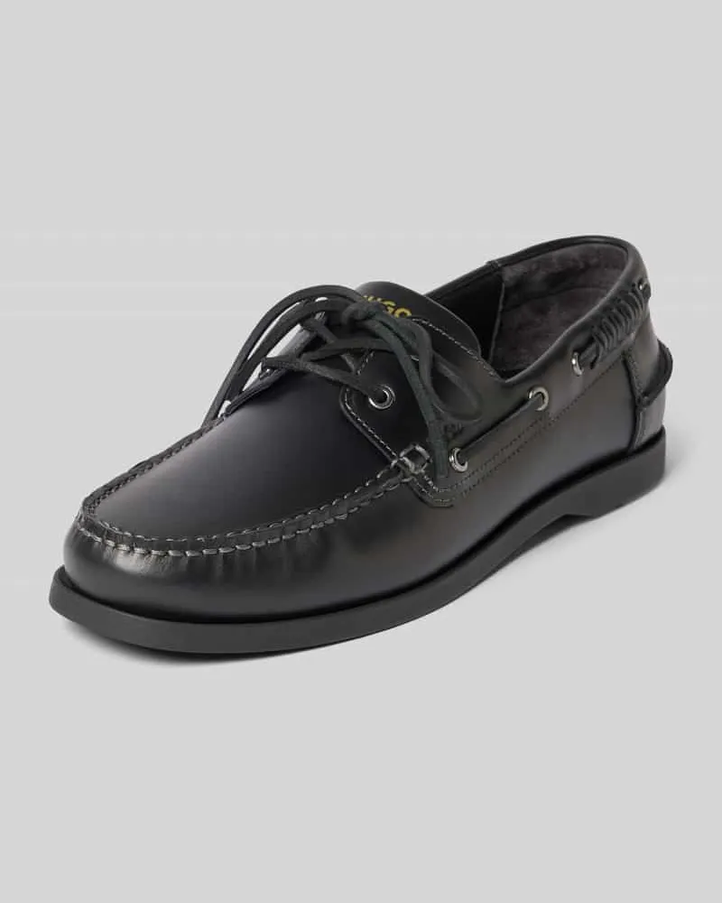 HUGO BOSS Loafer aus echtem Leder Modell 'DARCY_BOAT_IT Black