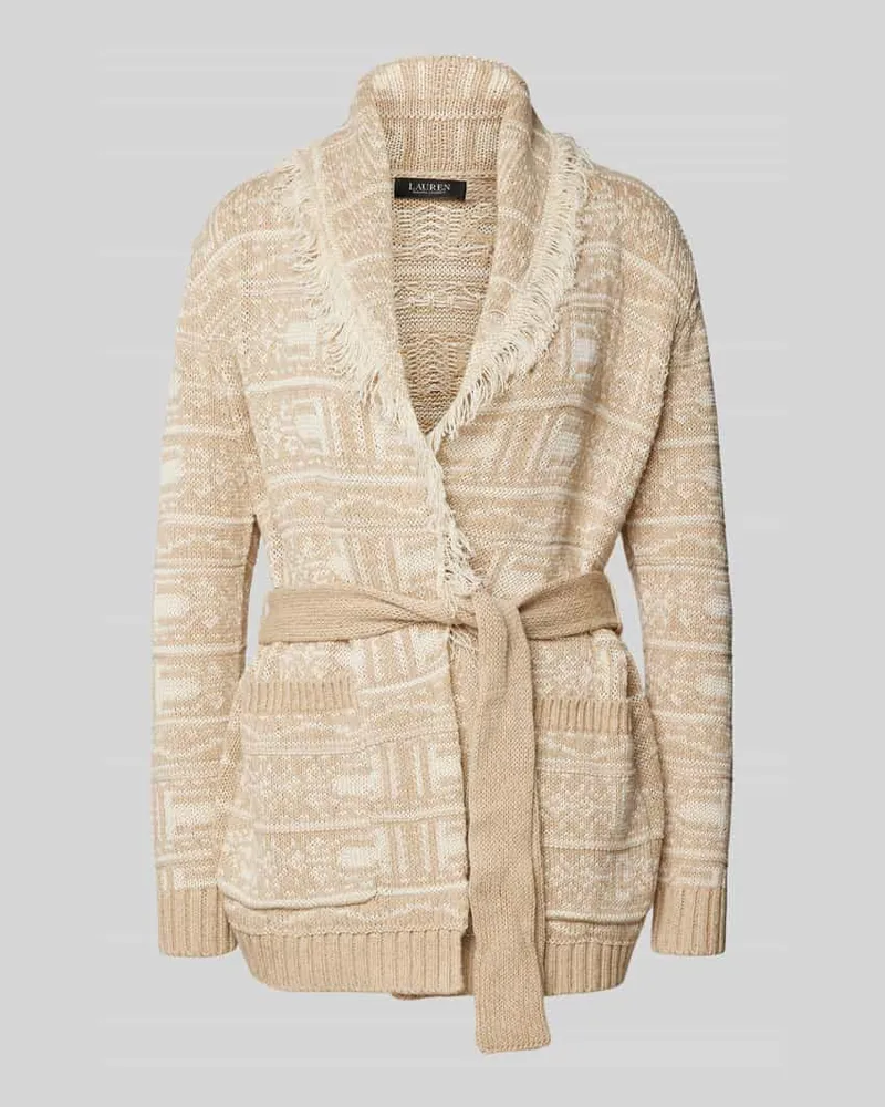 Ralph Lauren Cardigan aus Leinen-Baumwoll-Mix mit Viskose-Anteil Modell 'RUZITA Sand