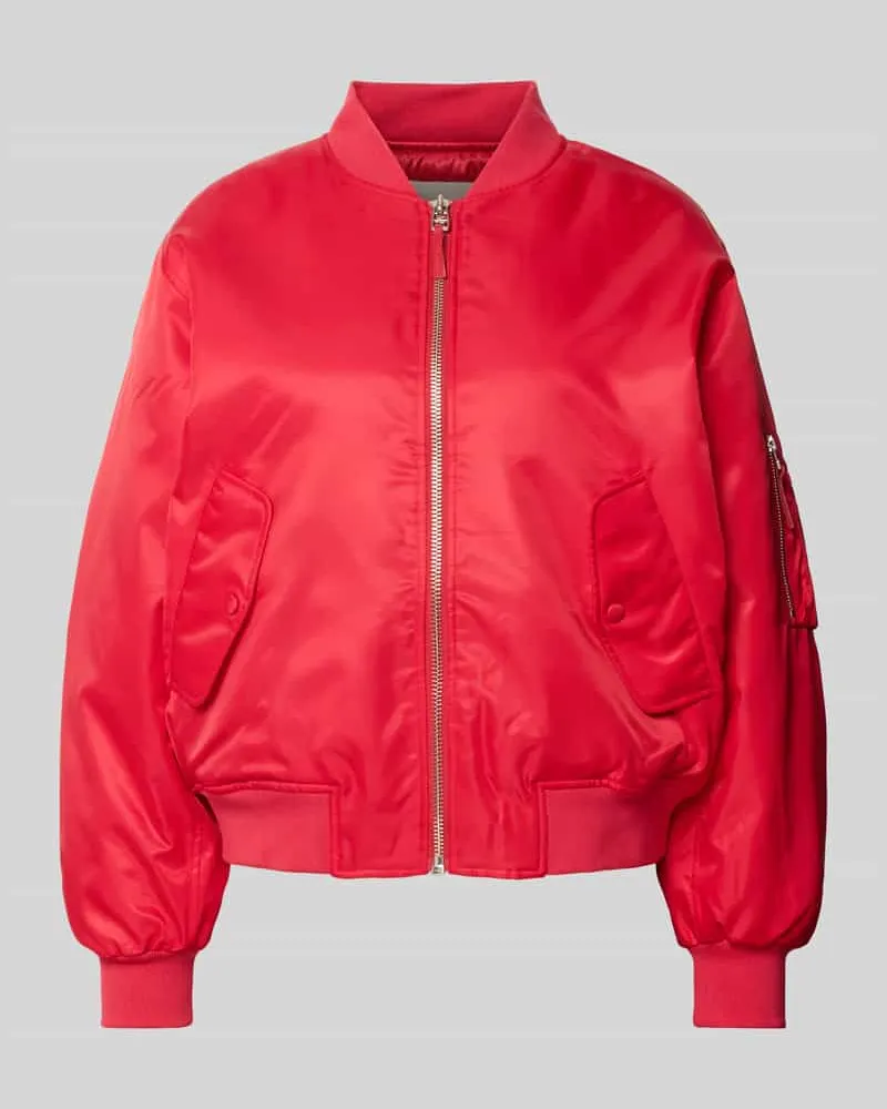 Anine Bing Bomberjacke mit Pattentaschen Rot