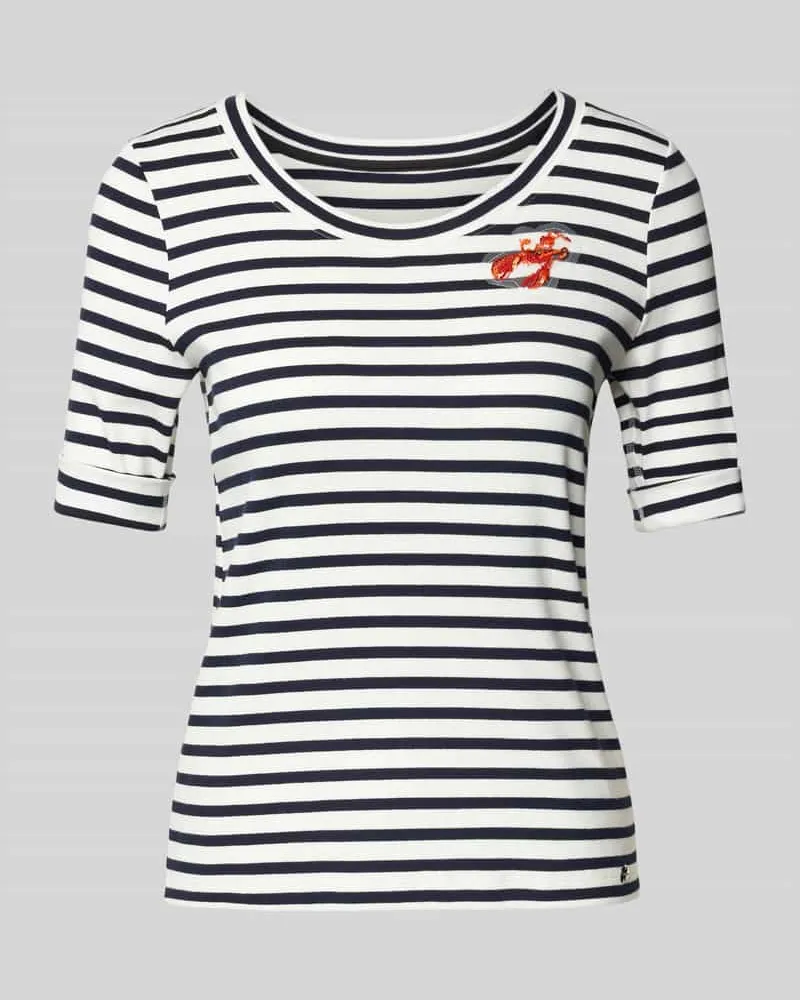 Marc Cain T-Shirt mit Rundhalsausschnitt Marine
