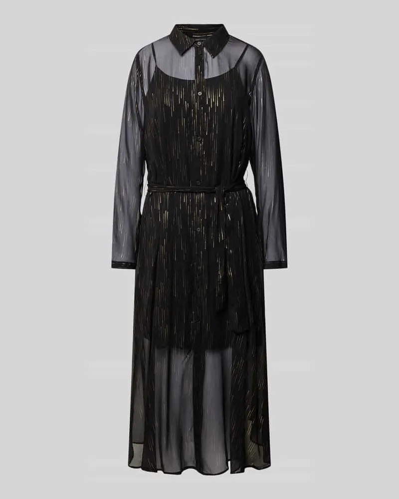 Armani Exchange Midikleid aus Viskose mit Bindegürtel Black