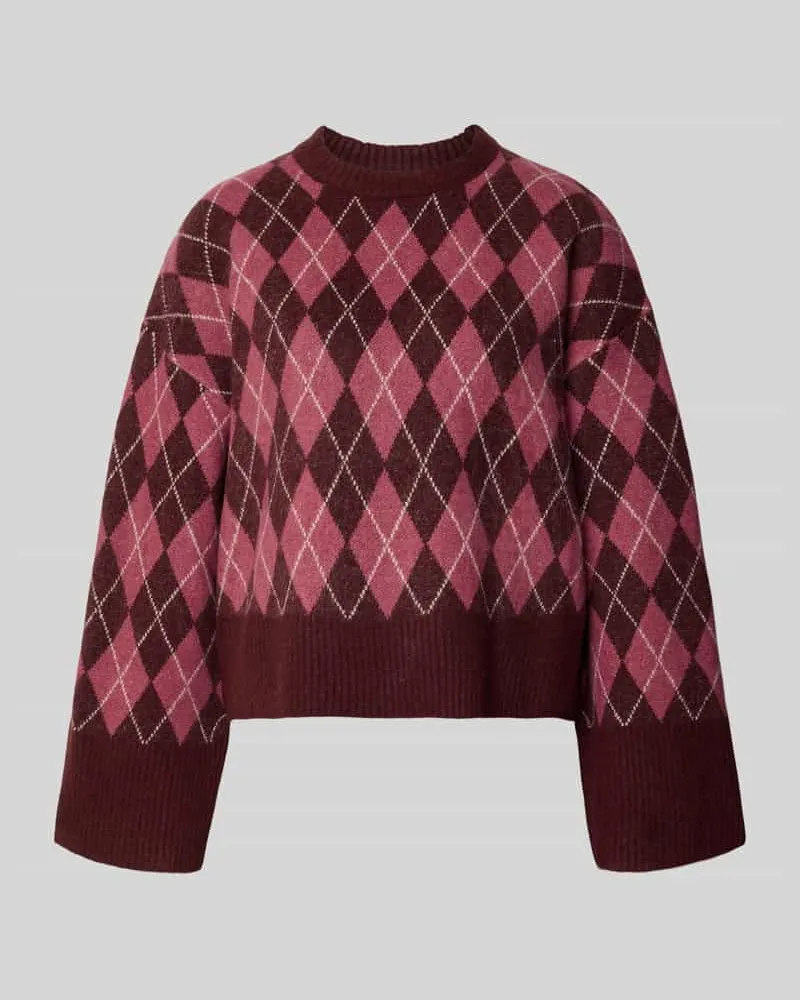 Neo Noir Relaxed Fit Pullover mit Woll-Anteil Bordeaux