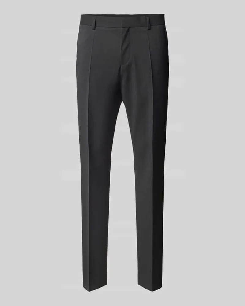 HUGO BOSS Regular Fit Anzughose mit Bügelfalten Modell 'Genius Anthrazit