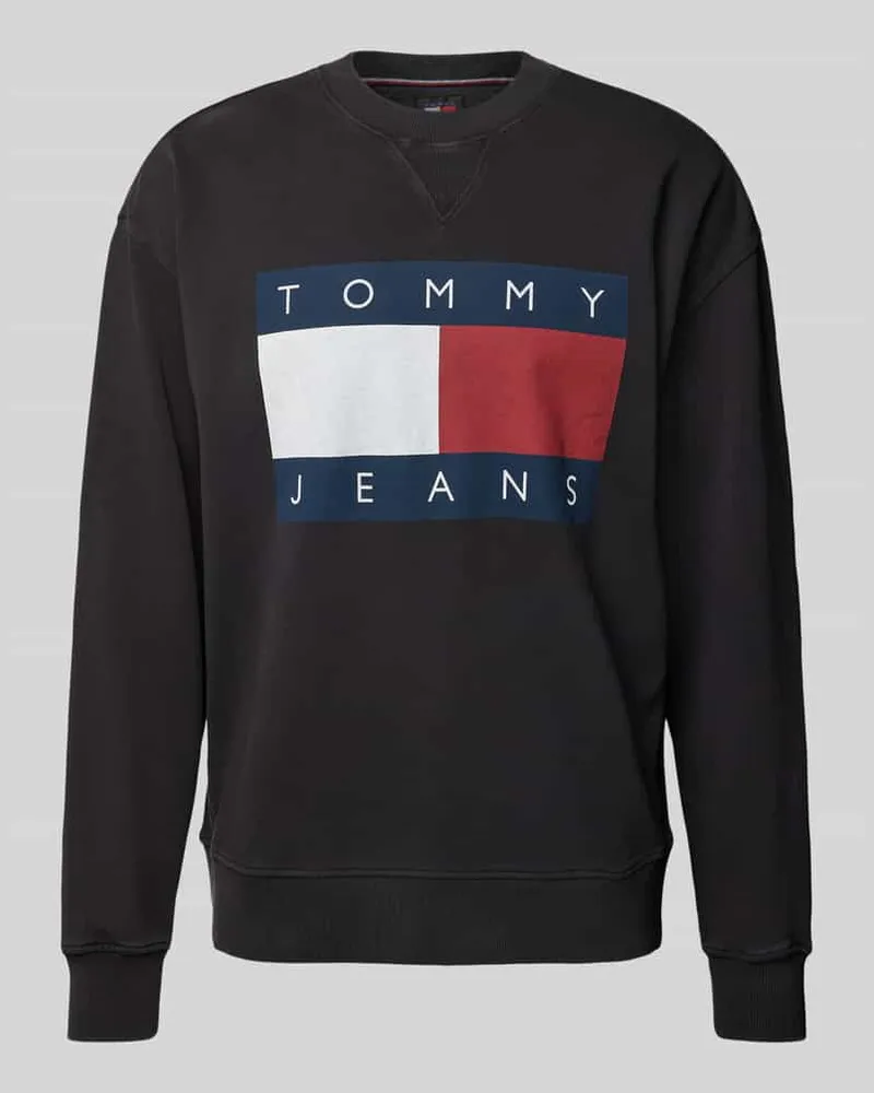 Tommy Hilfiger Relaxed Fit Sweatshirt mit Label-Print Black