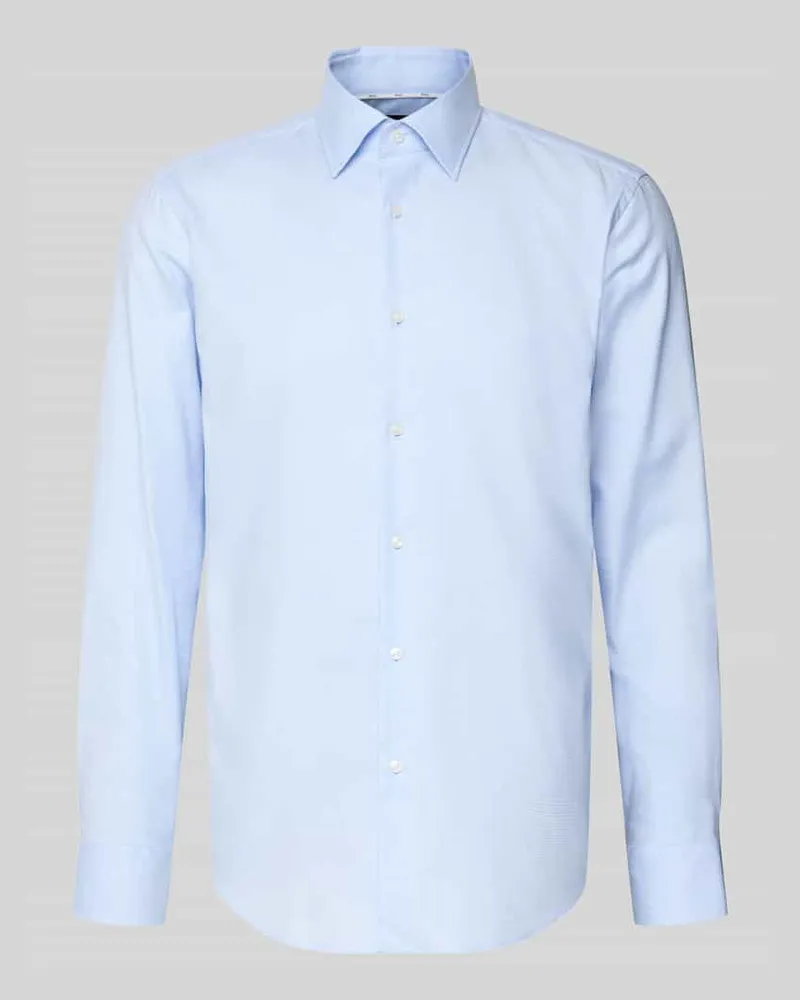 HUGO BOSS Regular Fit Businesshemd aus Baumwoll-Mix Modell 'JOE Bleu