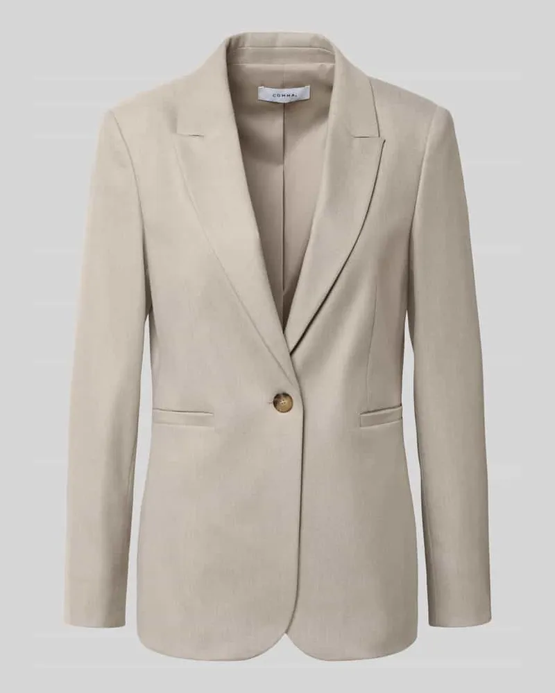 COMMA Regular Fit Blazer mit Reverskragen und Knopfverschluss Offwhite