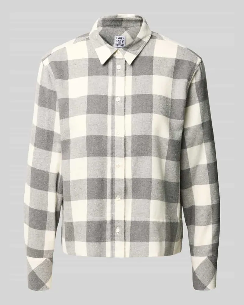 Emily van den Bergh Regular Fit Bluse im Allover-Look Hellgrau