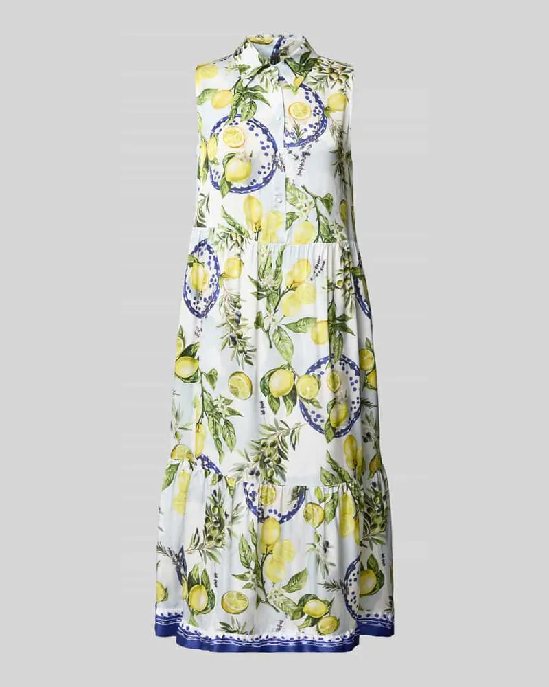 Marc Cain Hemdblusenkleid aus Viskose mit Knopfleiste Weiss