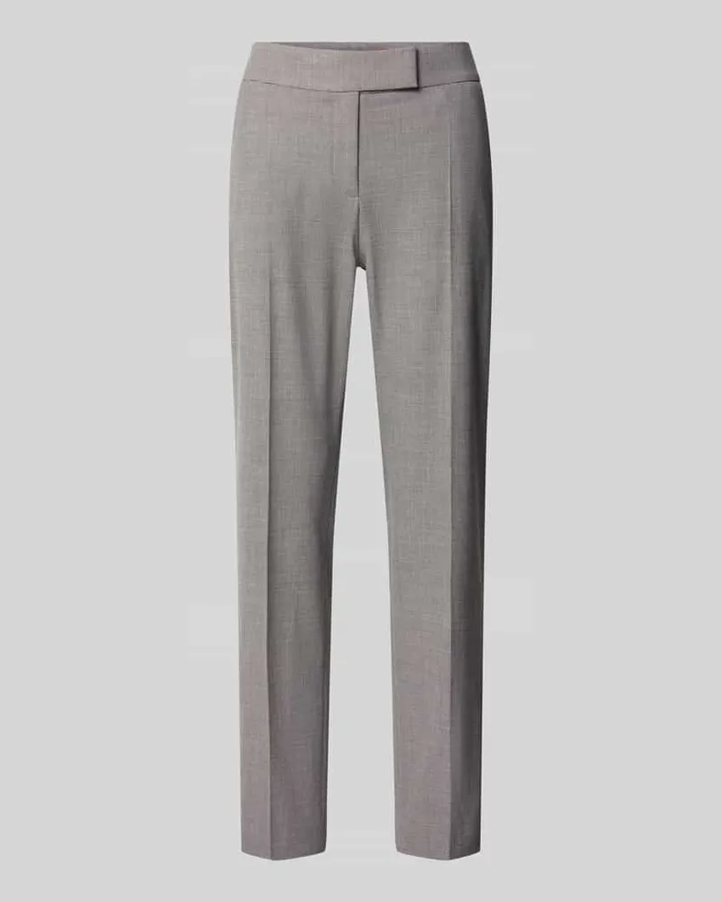 HUGO BOSS Mid Waist Business-Hose mit Bügelfalten Mittelgrau