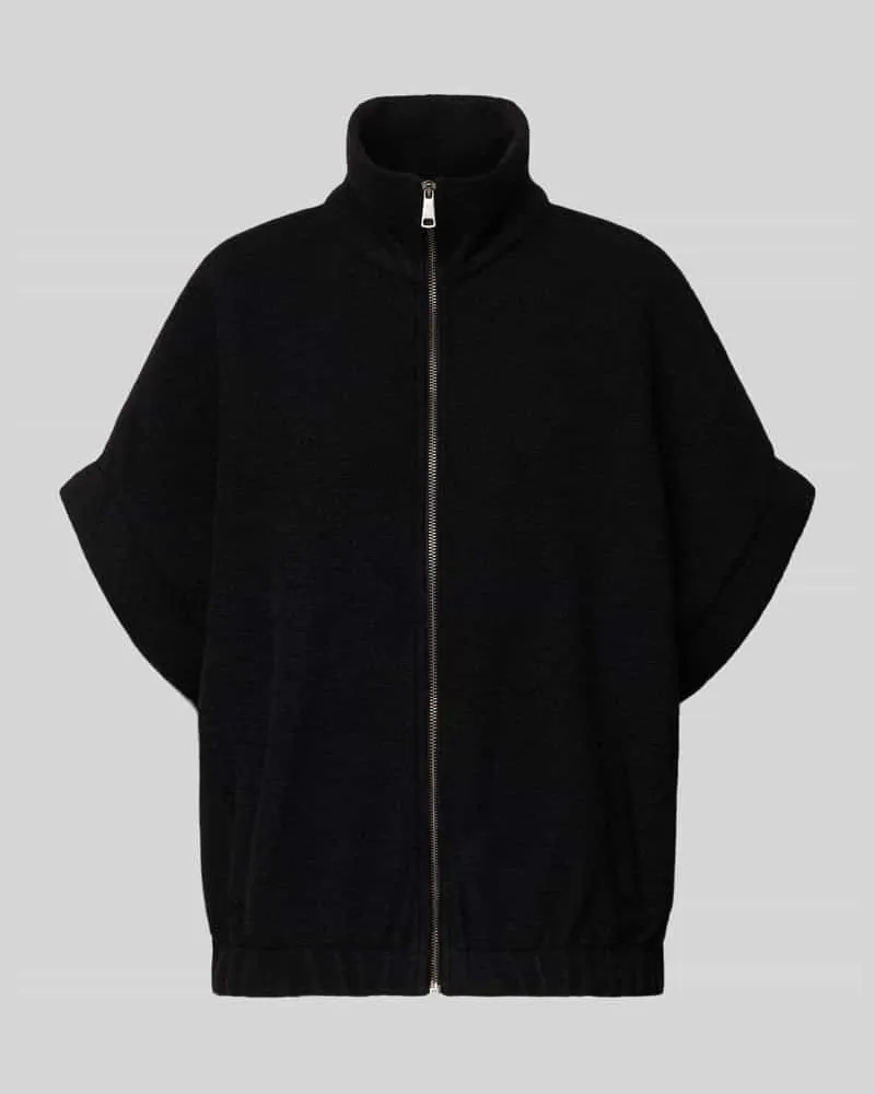 Emily van den Bergh Jacke aus Woll-Mix mit Stehkragen Black