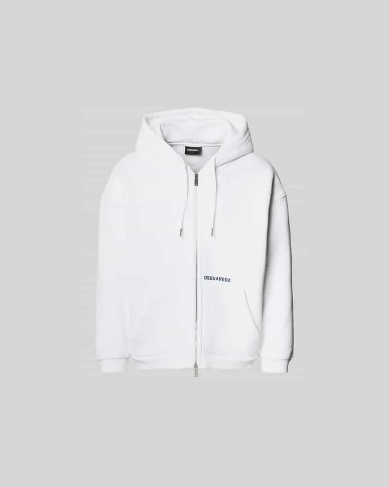 Dsquared2 Oversized Sweatjacke aus Baumwoll-Mix Weiss