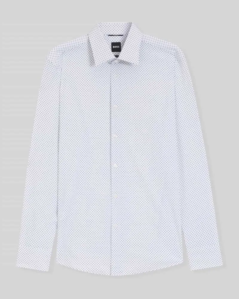 HUGO BOSS Slim Fit Businesshemd mit Allover-Muster Modell 'P-Hank-kent-C1-222 Hellblau
