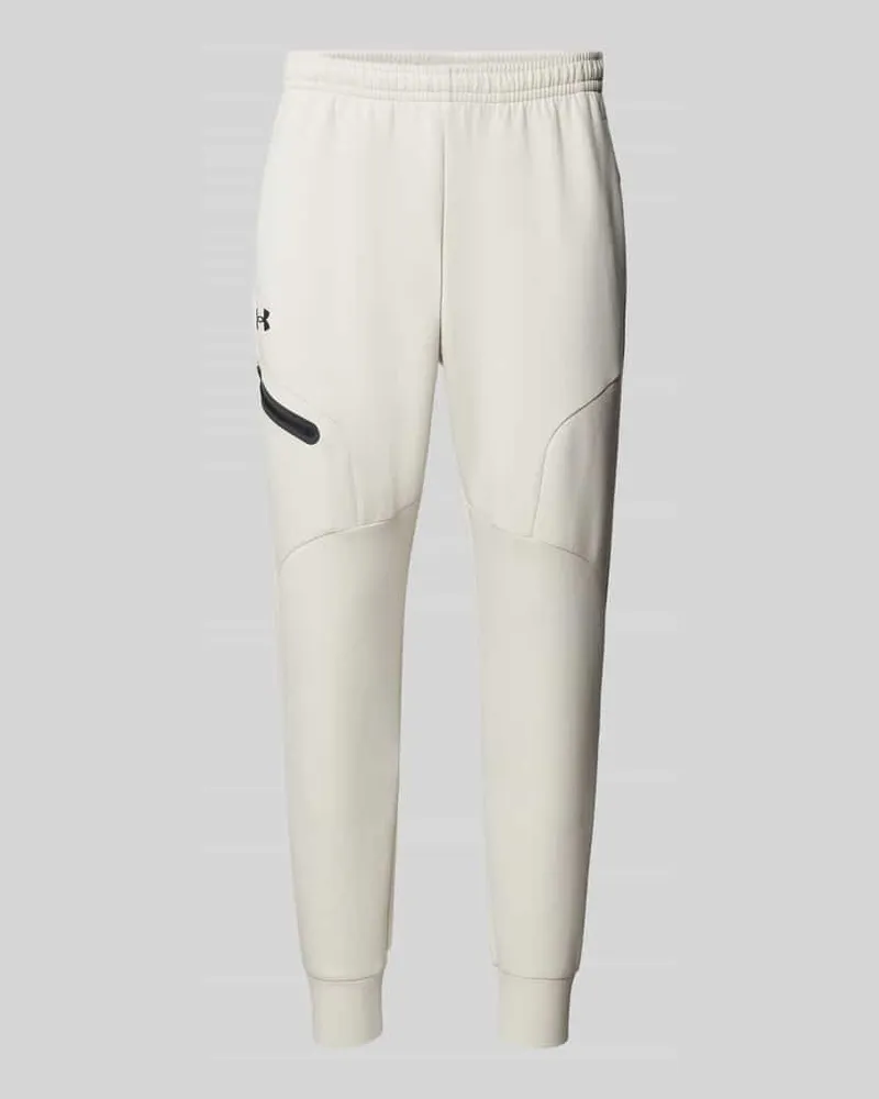 Under Armour Regular Fit Sweatpants mit Reißverschlusstasche Offwhite