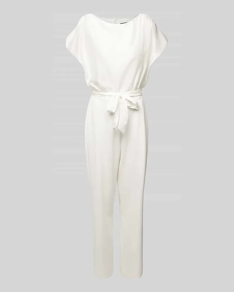 Swing Jumpsuit mit Bindegürtel Offwhite