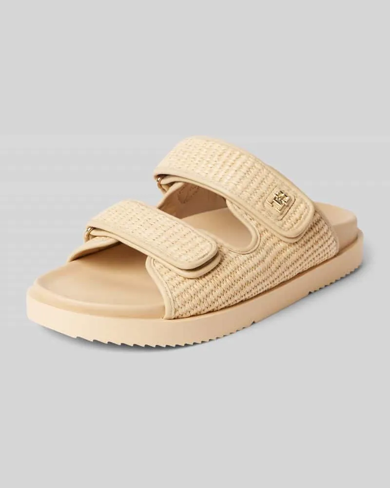 Tommy Hilfiger Pantoletten mit Klettverschluss Sand