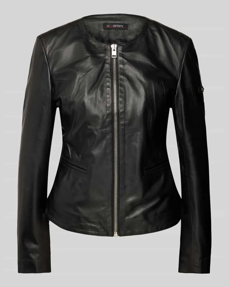 CABRINI Shaped Fit Lederjacke aus echtem Lammnappa Black