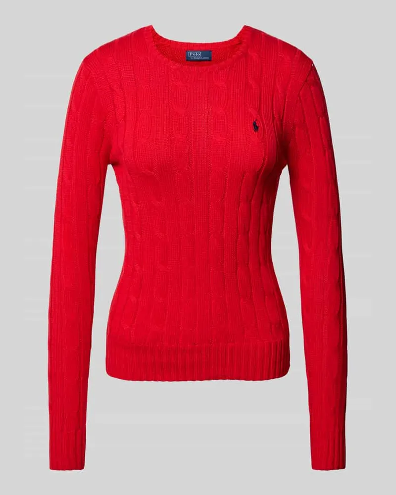 Ralph Lauren Strickpullover mit Logo-Stitching Modell 'JULIANNA Rot
