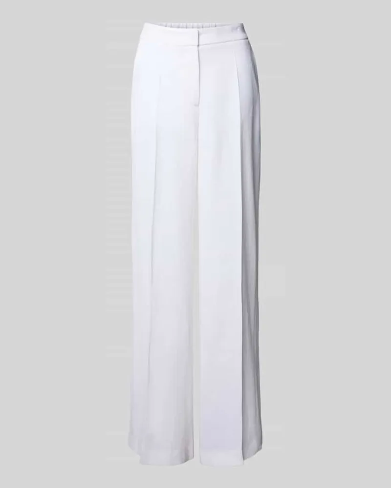 Luisa Cerano Straight Leg Leinenhose mit Bügelfalten Weiss
