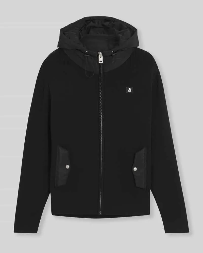 HUGO BOSS Sweatjacke mit Logo-Patch Modell 'Syloron Black