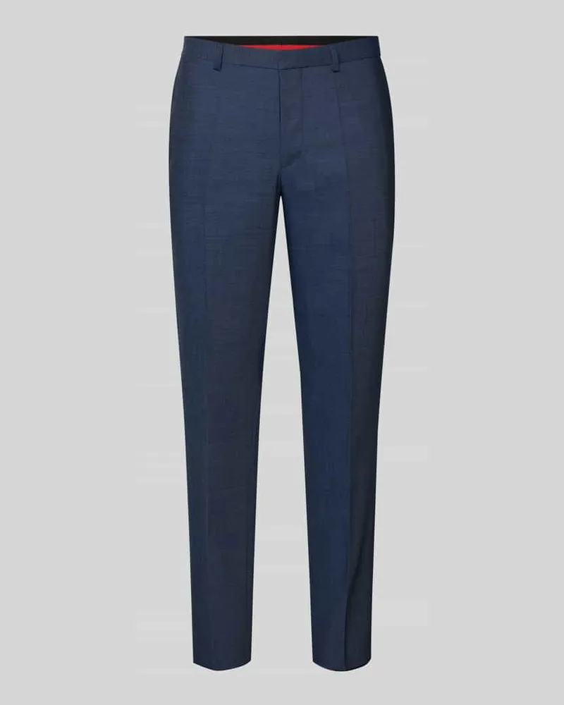 HUGO BOSS Slim Fit Anzughose mit Schurwoll-Anteil Modell 'Hesten Dunkelblau