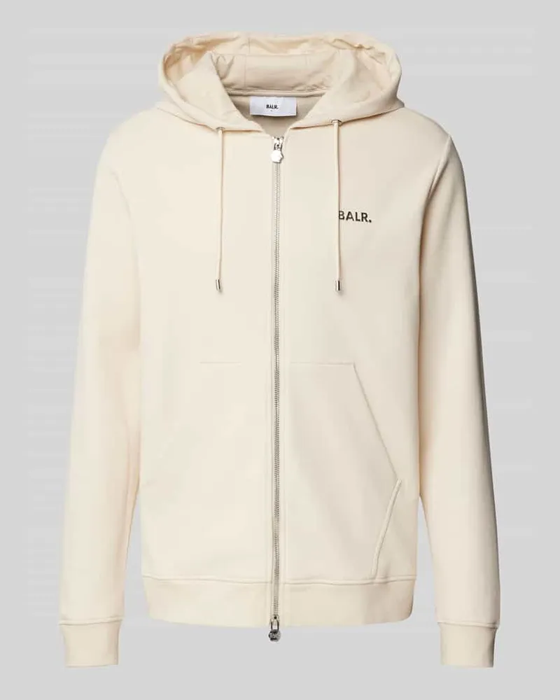 BALR. Sweatjacke mit Label-Applikation Modell 'Q-Series Offwhite