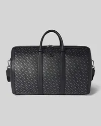 HUGO BOSS Duffle Bag aus Leder mit Label-Applikation Modell 'Holdall Anthrazit