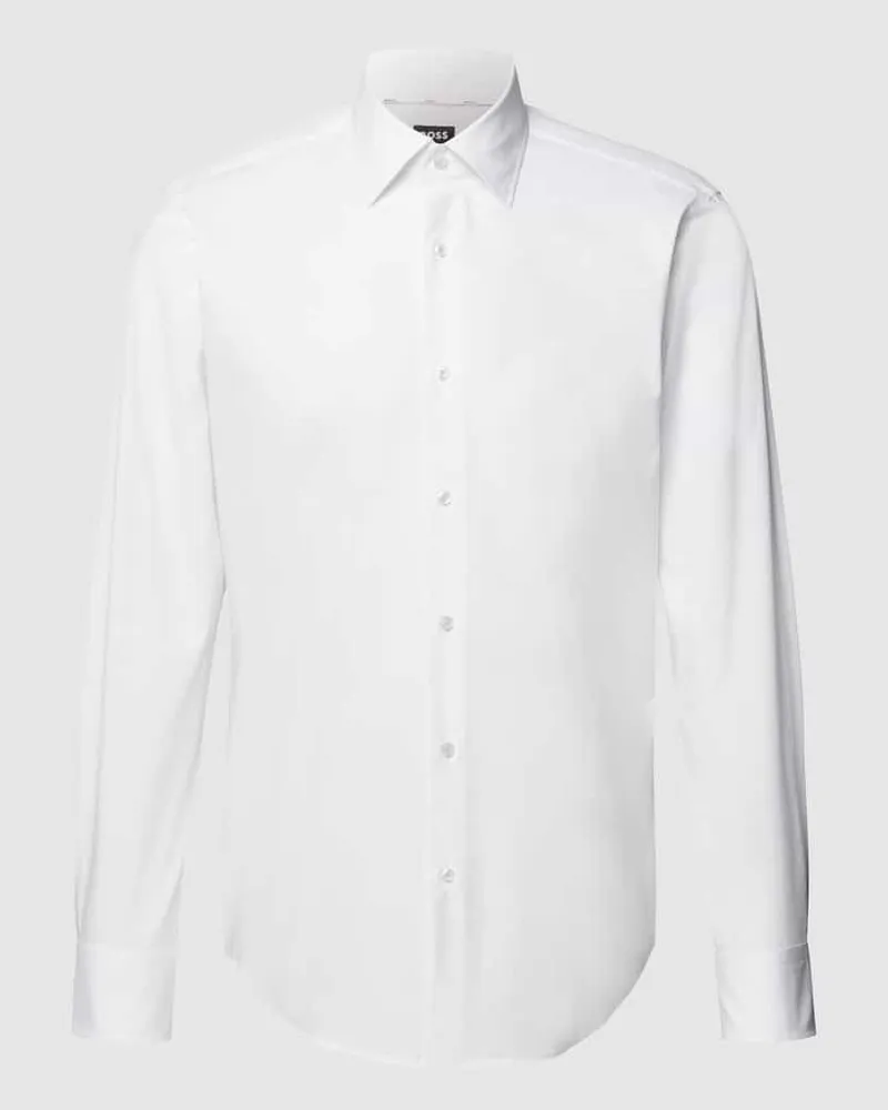 HUGO BOSS Regular Fit Businesshemd mit extra langem Arm Weiss