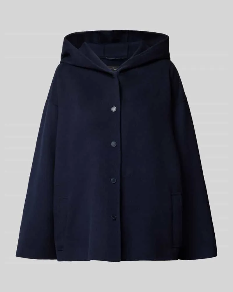 Max Mara Lanawolljacke mit Kapuze Modell 'GENNAIO Marine