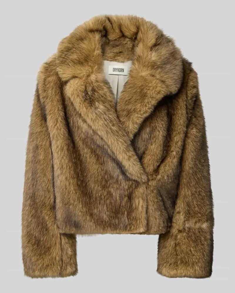 Drykorn Jacke aus Kunstfell mit Reverskragen Modell 'ADWELL Beige