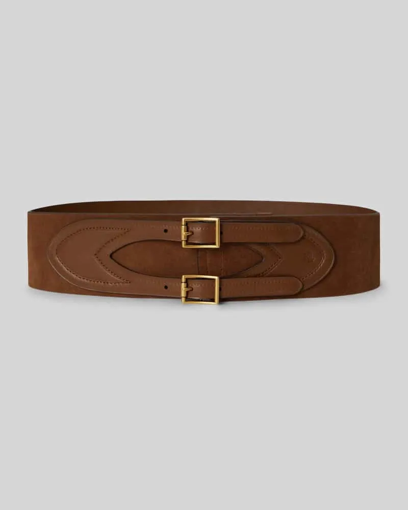Ralph Lauren Gürtel aus echtem Rindsleder Mittelbraun
