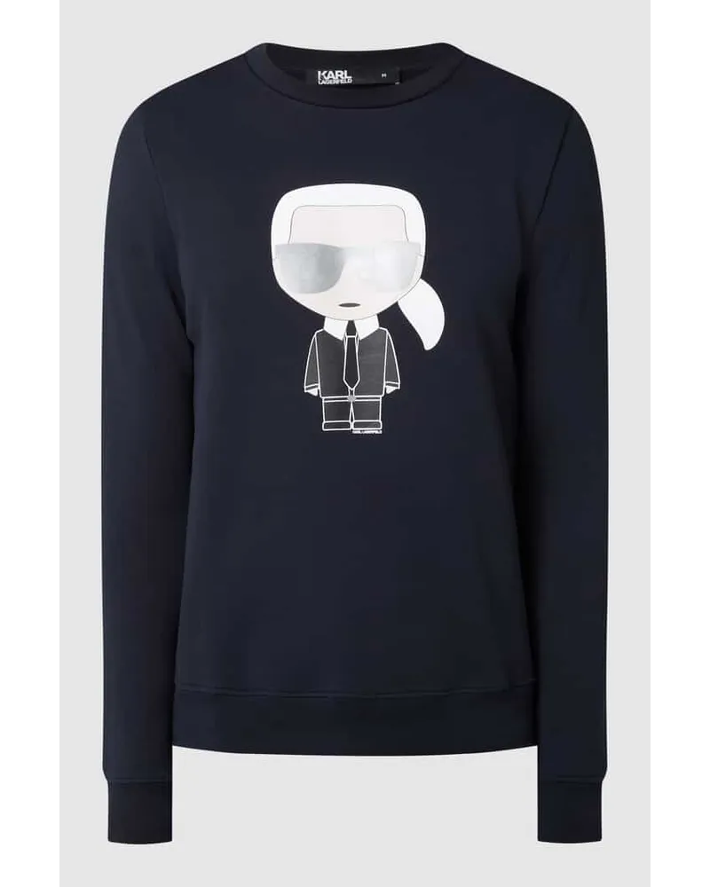 Karl Lagerfeld Sweatshirt mit Karl-Print Dunkelblau