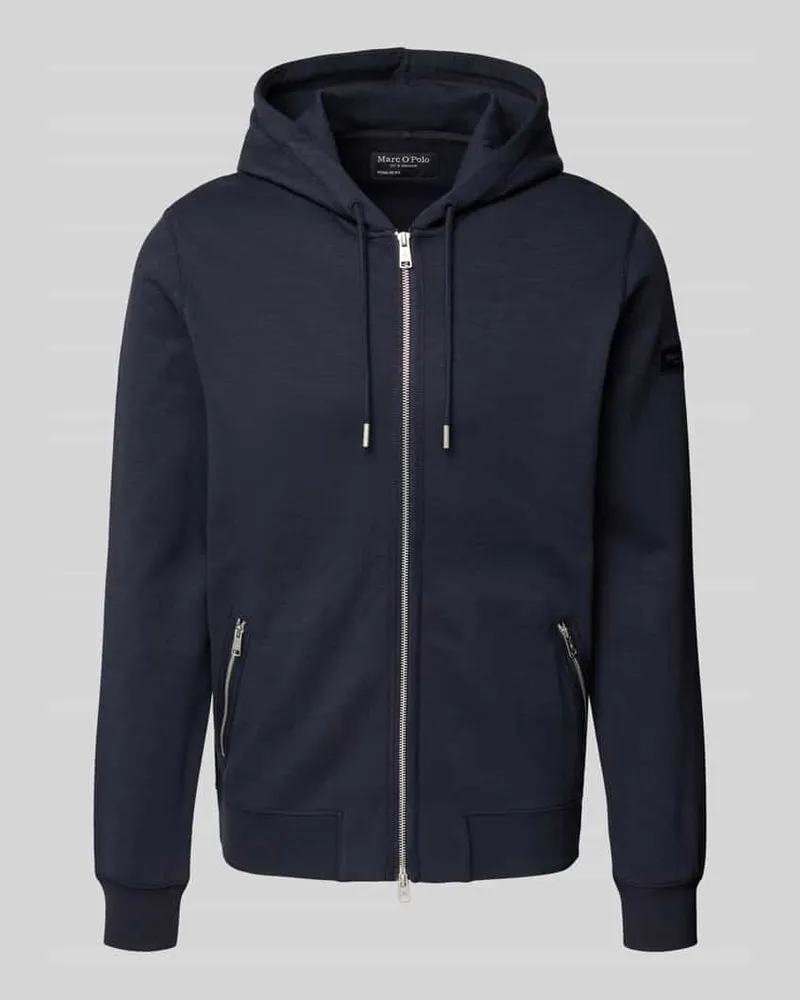 Marc O'Polo Regular Fit Sweatjacke aus reiner Baumwolle Marine