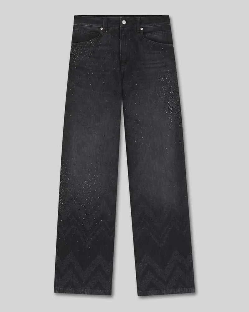 HUGO BOSS Wide Leg Jeans aus reiner Baumwolle Modell 'C_SLOUCHY Black