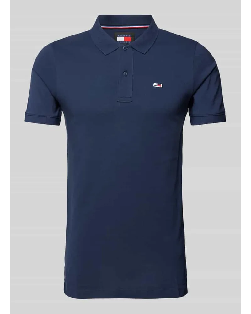 Tommy Hilfiger Slim Fit Poloshirt mit Label-Patch Marine