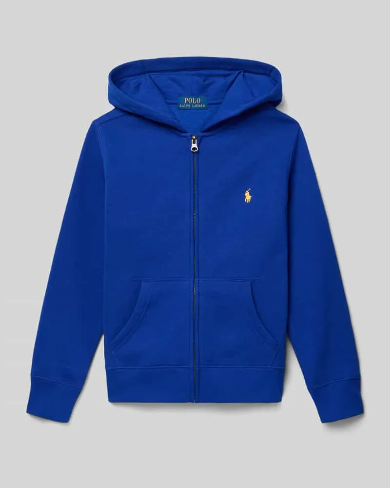 Ralph Lauren Regular Fit Sweatjacke mit Logo-Stitching Modell 'Tops Blau