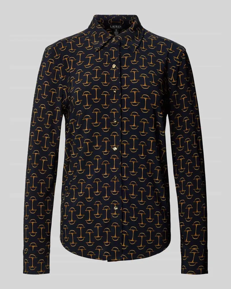 Ralph Lauren Regular Fit Hemdbluse im Allover-Look Modell 'DAQUANE Marine