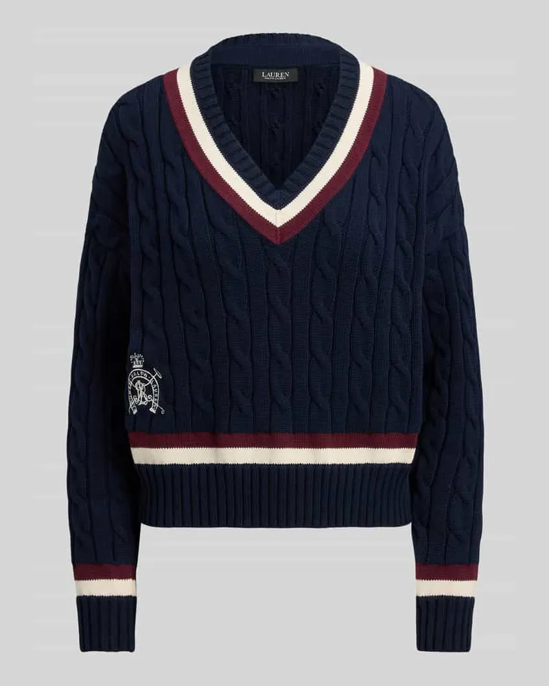 Ralph Lauren Regular Fit Strickpullover aus reiner Baumwolle Marine