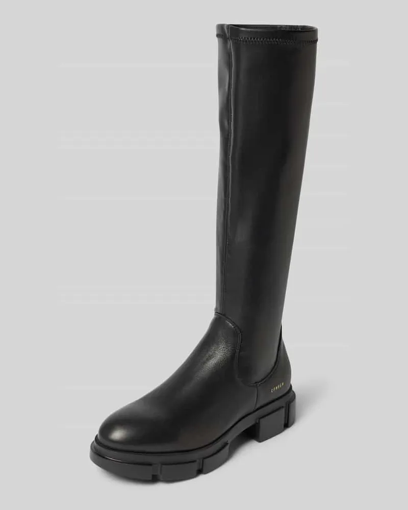 Copenhagen Stiefel aus Leder-Mix mit Logo-Detail Black
