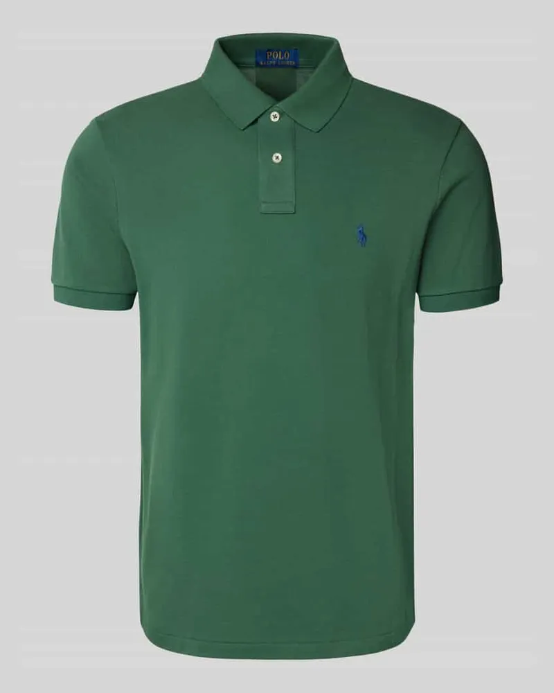 Ralph Lauren Custom Slim Fit Poloshirt mit Label-Stitching Hellgruen