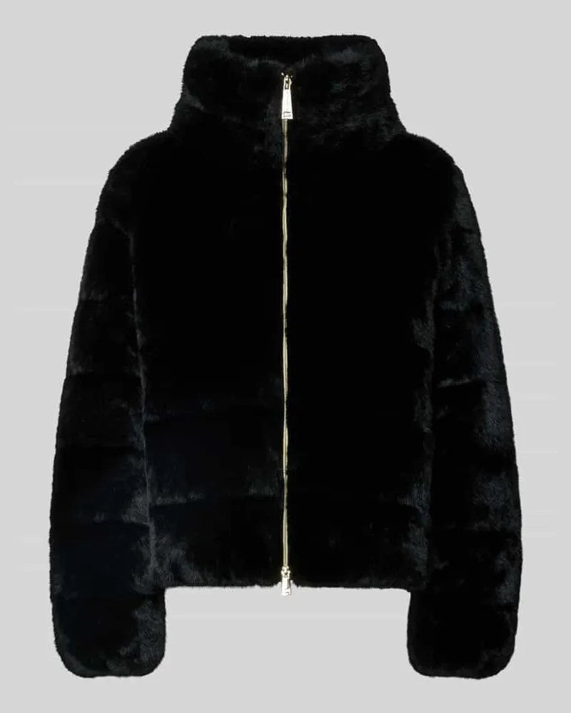 S.Oliver Webpelzjacke mit Zweiwege Reißverschluss Black