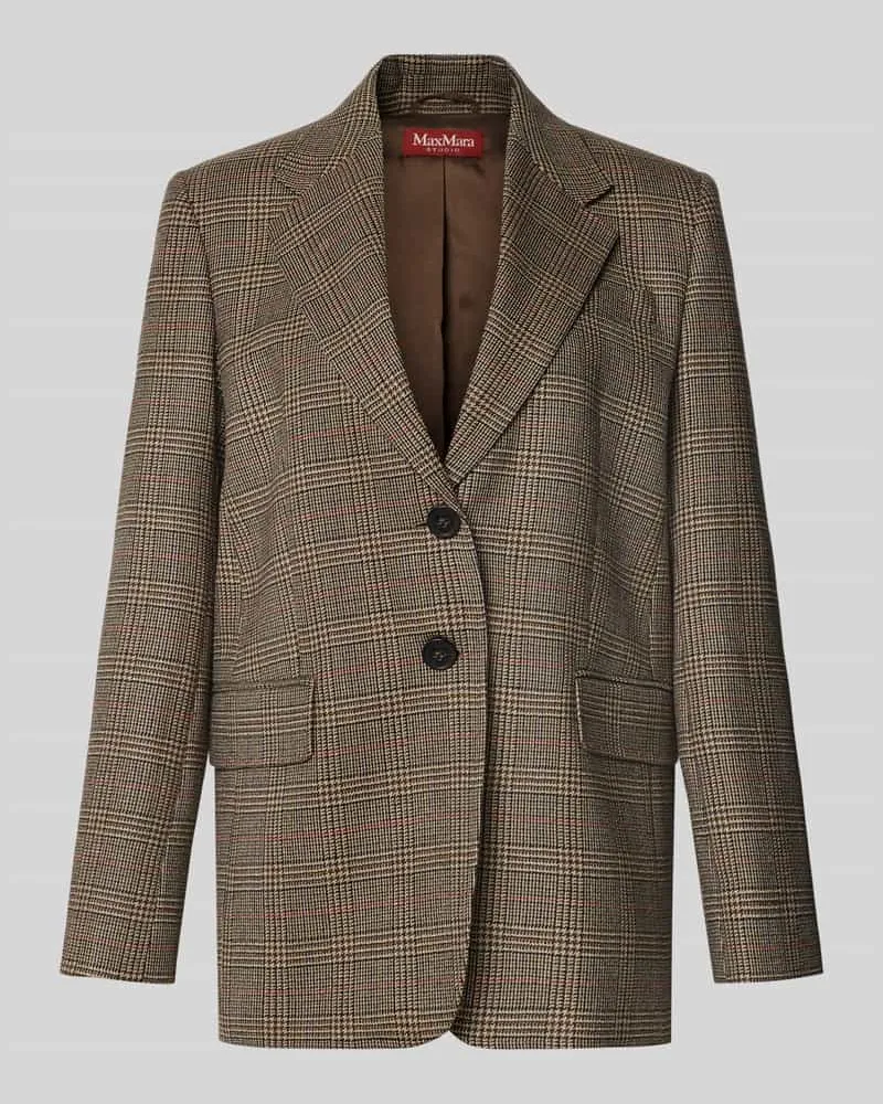 Max Mara Regular Fit Longblazer aus reiner Schurwolle Modell 'TALCA Mittelbraun