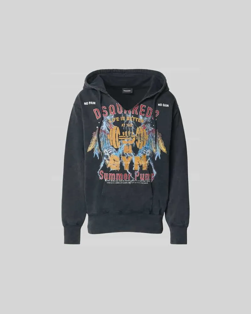 Dsquared2 Oversized Hoodie aus Baumwolle Anthrazit