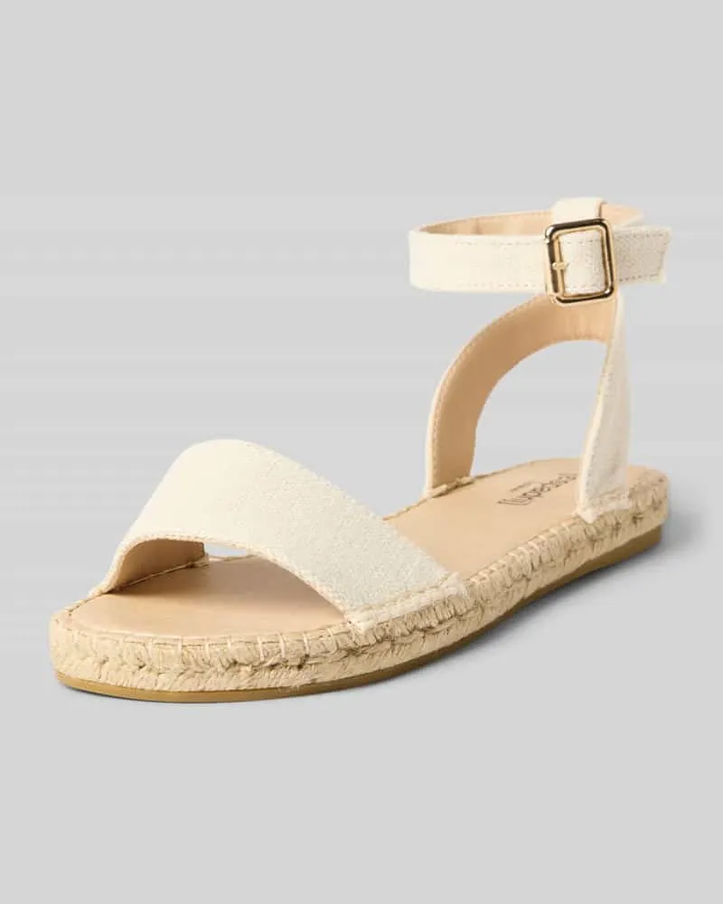 Espadrij Sandalette mit Dornschließe Modell 'NIMES LINEN Offwhite