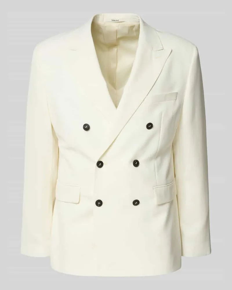 Selected Homme Regular Fit Anzugsakko mit Wool-Anteil Offwhite