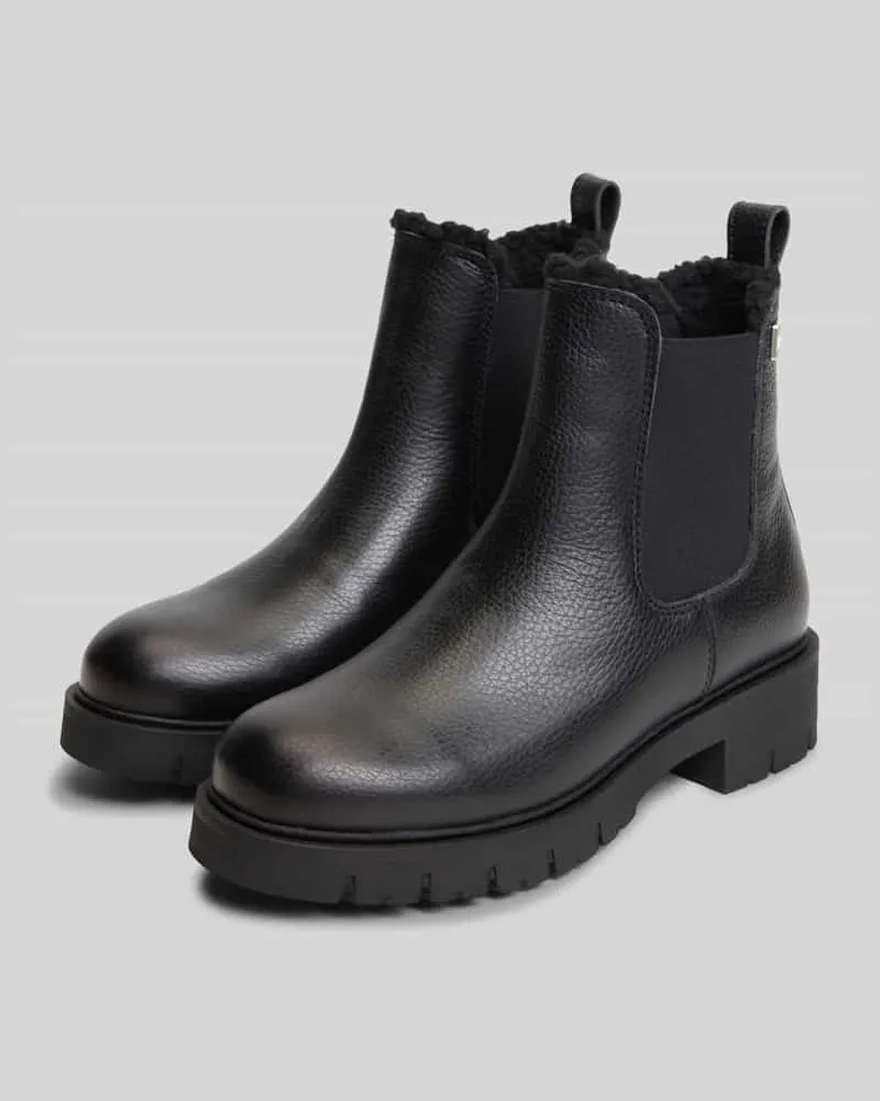 Tommy Hilfiger Boots aus Rindsnappa mit Profilsohle Black