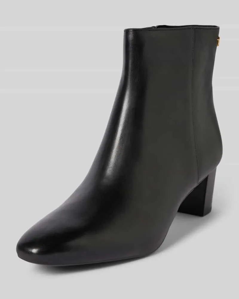 Ralph Lauren Stiefeletten mit Label-Applikation und Blockabsatz Black
