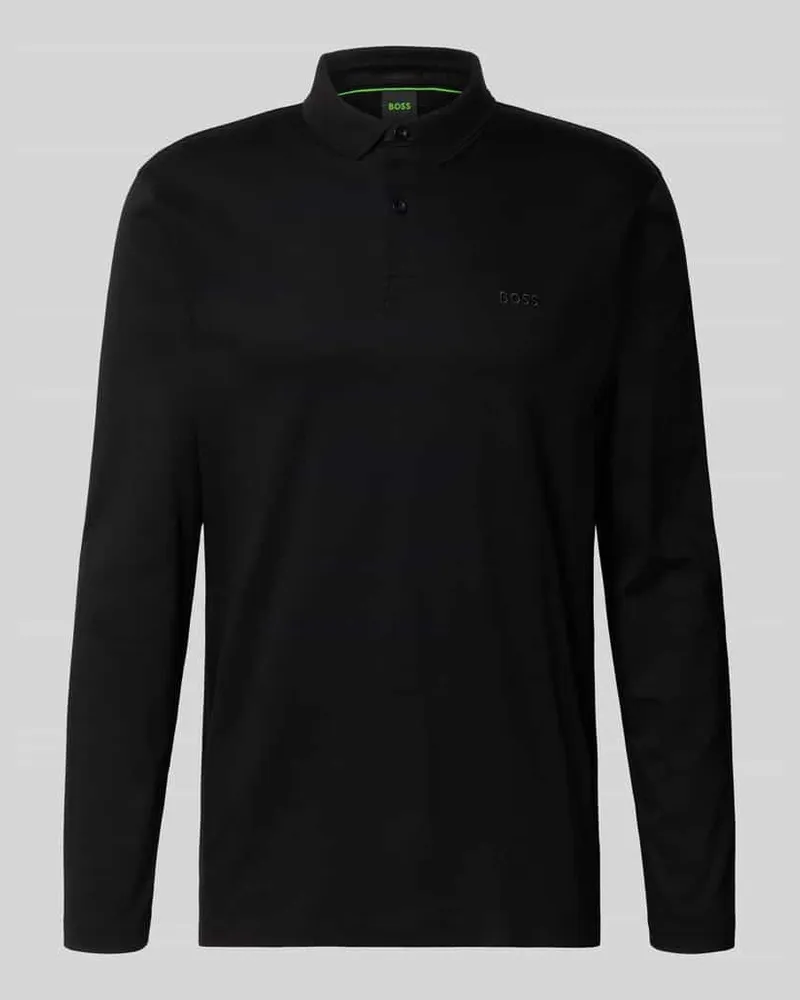 HUGO BOSS Regular Fit Poloshirt aus reiner Baumwolle Modell 'PIROL Black