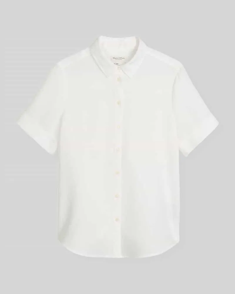Marc O'Polo Regular Fit Bluse aus reinem Leinen Weiss